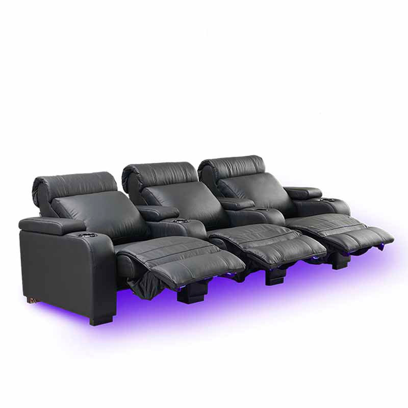Lumene Hollywood Luxury III луксозно моторизирано кресло за домашно кино с LED осветление и USB портове