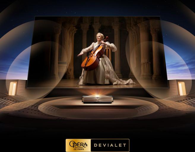 Късофокусен проектор Hisense L9Q UST Hisense L9Q с Devialet 6.2.2 аудио и Dolby Atmos звук