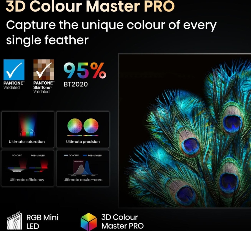 Телевизор Hisense 116UXQ Hisense 116UXQ огромен 116-инчов телевизор с RGB Mini-LED технология