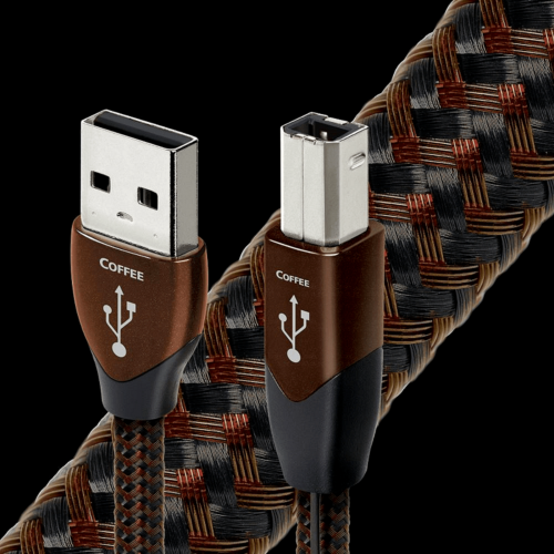 USB кабел AudioQuest Coffee USB AudioQuest Coffee USB USB A към USB B дигитален аудио кабел с 10% сребърни проводници & DBS
