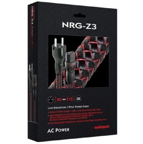 Захранващ кабел AudioQuest NRG-Z3 AudioQuest NRG-Z3 захранващ кабел с PSC+ мед и ZERO‑Tech за Hi‑Fi системи