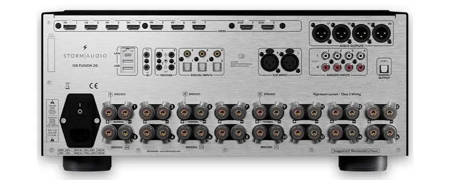 StormAudio ISR Fusion 20 – заден панел с HDMI и аудио връзки