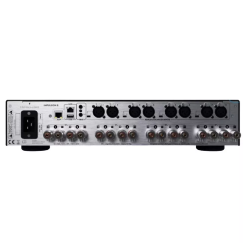 StormAudio Impulsion 8 заден панел с XLR и AoIP връзки