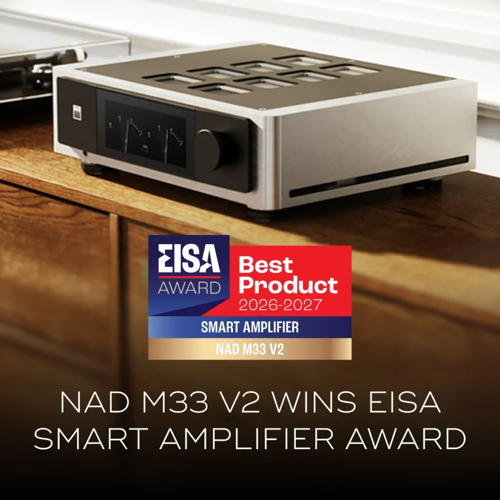 NAD M33 V2 – награда EISA Smart Amplifier 2026–2027