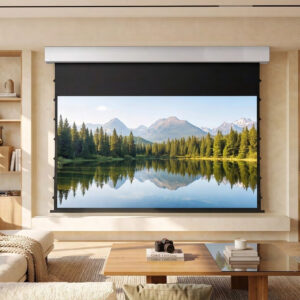 Lumene Coliseum Silent – моторизиран екран за домашно кино AudioArte Lumene Coliseum Silent – моторизиран прожекционен екран в дневна