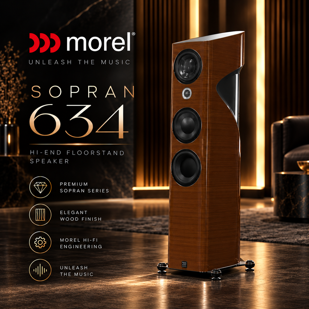 Morel Sopran 634 – High-End 3-лентова подовостояща тонколона AudioArte Morel Sopran 634 – High-End подовостояща тонколона