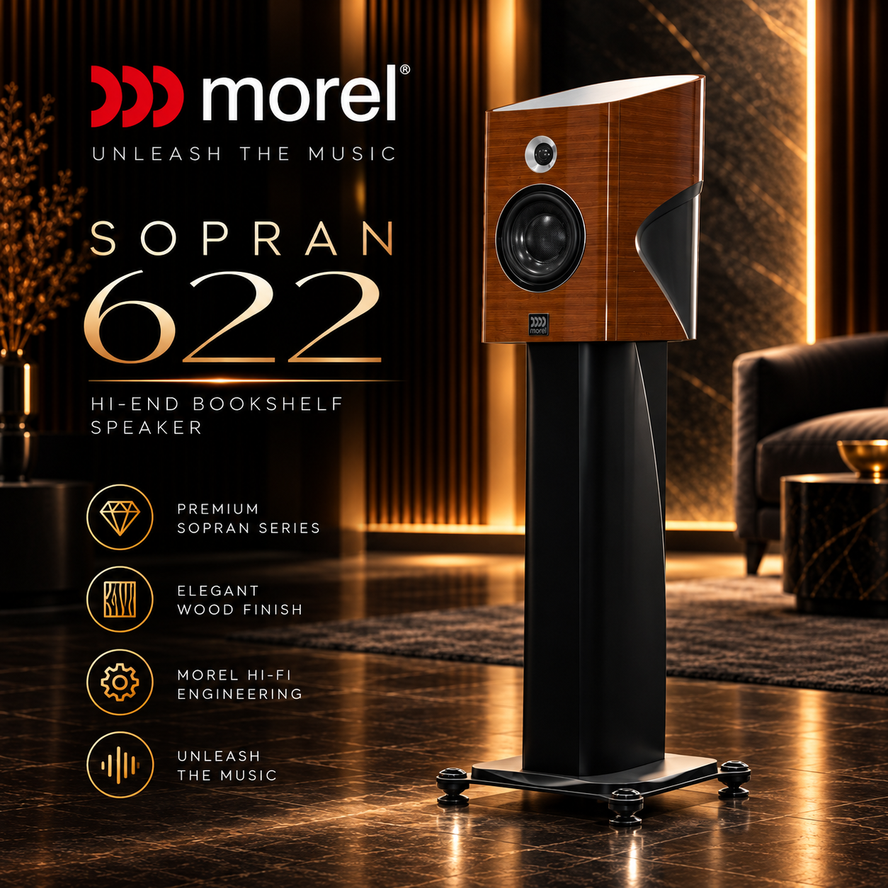Morel Sopran 622 – High-End двулентова bookshelf тонколона AudioArte Morel Sopran 622 – двулентова Hi-Fi тонколона от премиум серията Sopran